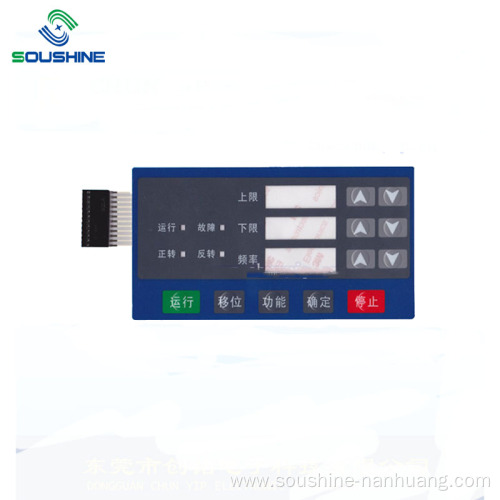 10mm cable connector three window membrane switch